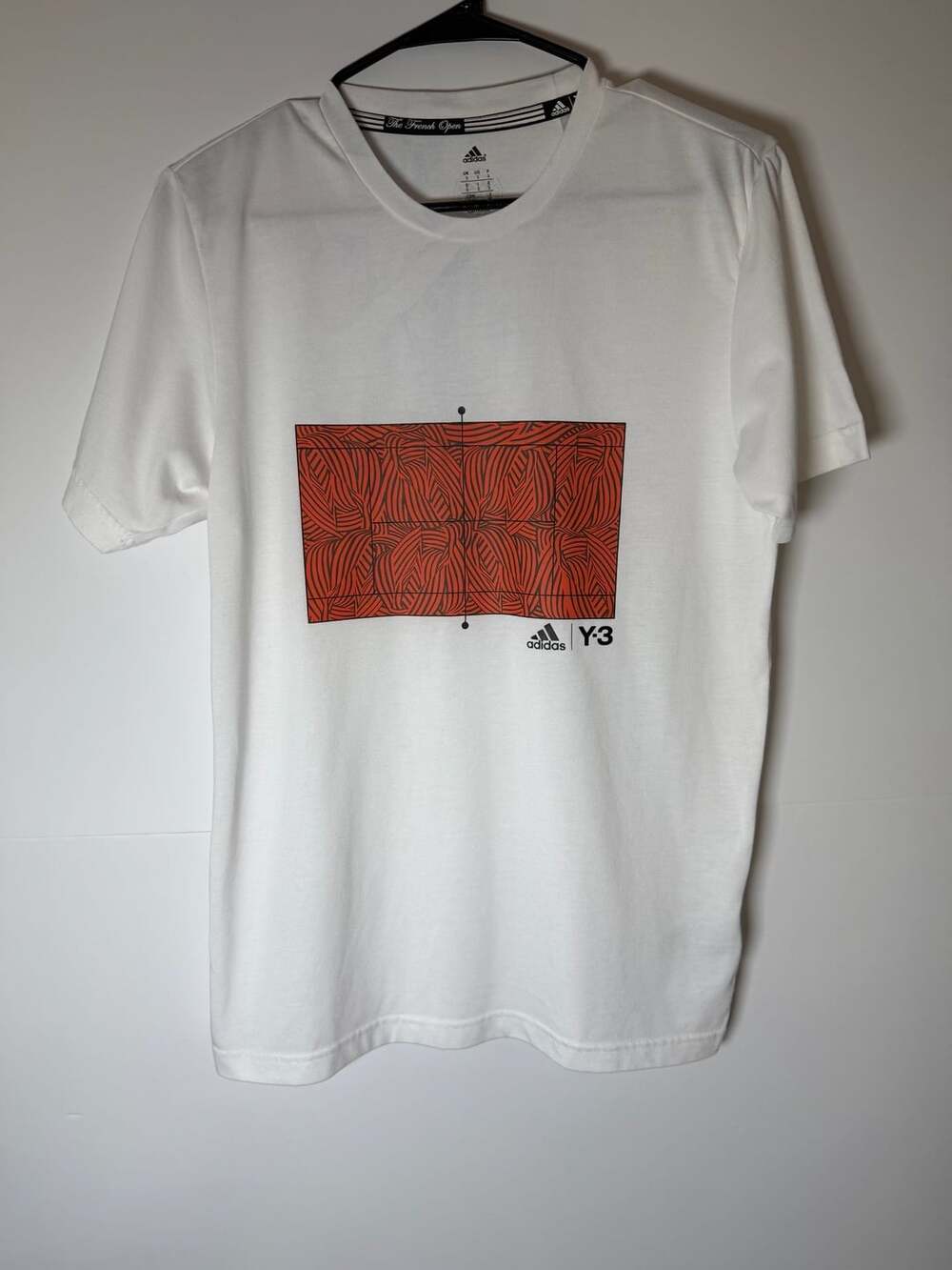Adidas Y-3 Roland Garros T-Shirt Size S White Orange Graphic